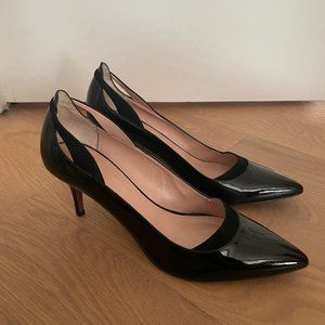 BOSS by Hugo Boss - Black Patent Leather Heels with Suede Detailing - Size 40